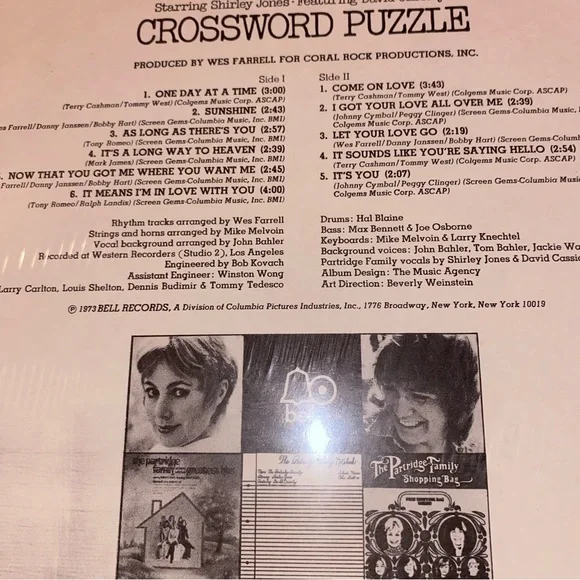 The Partridge Family Crossword Puzzle 1973 LP Vinyl Record, NEW and SEALED - Picture 11 of 13